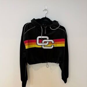 Opening Ceremony Black Cropped Velvet Sweater